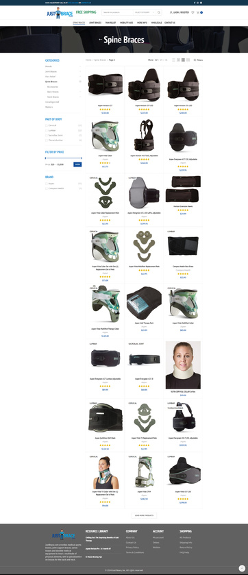 JustBrace Shop Page