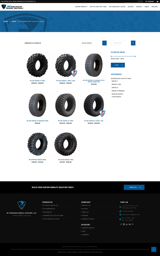 RP Advanced Mobile Systems Tire Shop Page