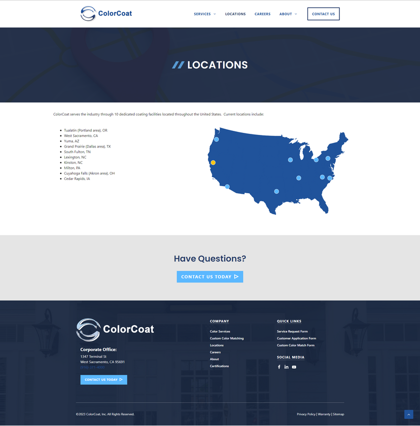 ColorCoat Locations Page