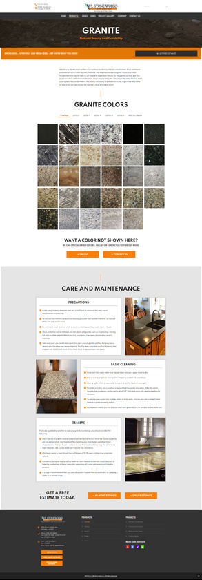 WL Stone Works Granite Product Page