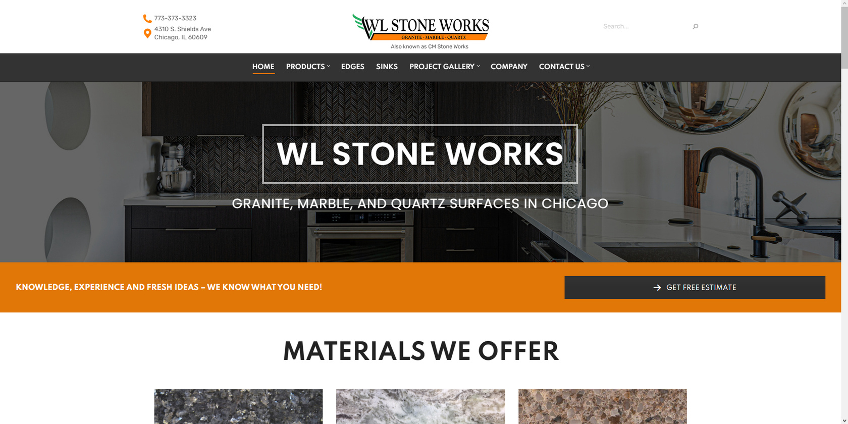 WL Stone Works Above the Fold