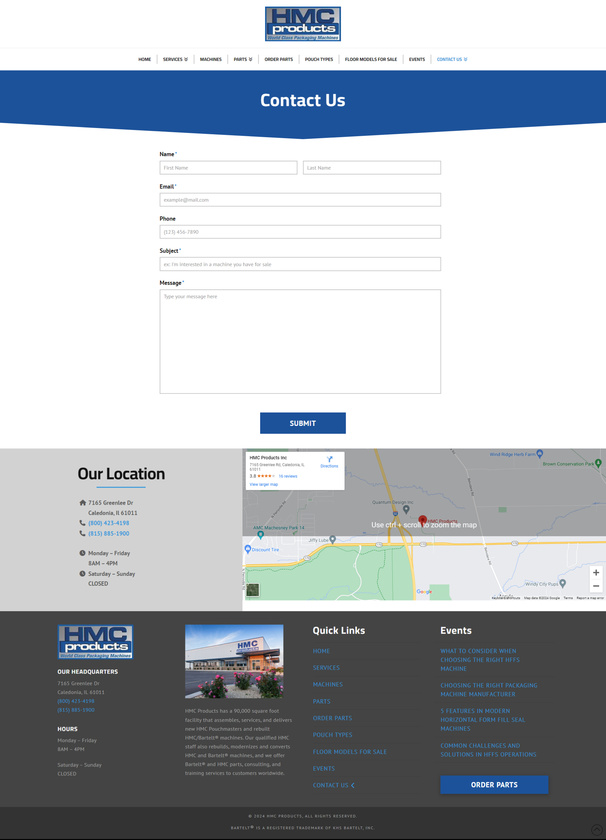 HMC Products Contact Page