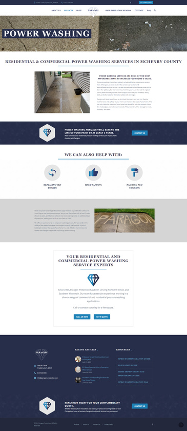 Paragon Protection Power Washing Page